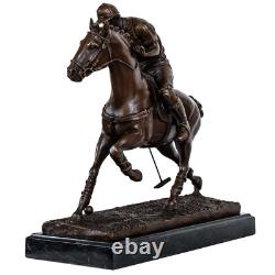 Bronze Polo Player Statue Sculpture Figurine 33cm