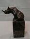 Bronze Rhinoceros Statue Sculpture In Animalier Style Art Deco And Art Nouveau Style