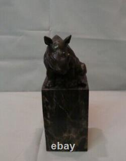 Bronze Rhinoceros Statue Sculpture in Animalier Style Art Deco and Art Nouveau Style