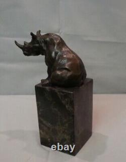 Bronze Rhinoceros Statue Sculpture in Animalier Style Art Deco and Art Nouveau Style