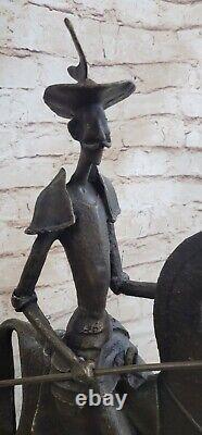 Bronze Sculpture Abstract Modern Art Don Quixote Cast Marble Figurine Dali
