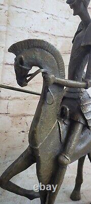 Bronze Sculpture Abstract Modern Art Don Quixote Cast Marble Figurine Dali