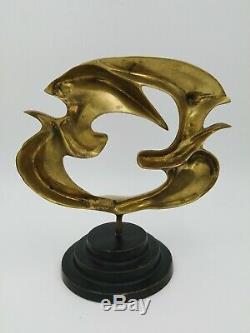 Bronze Sculpture Allegorical Modern Birds Braque In Art Deco Taste
