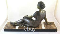 Bronze Sculpture Ancient Art Deco Signed Uriano Ugo Cipriani Woman Bm4