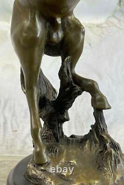 Bronze Sculpture Art Deco Classic Livestock Horse Artwork Font Figurine Statue