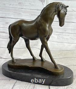 Bronze Sculpture Art Deco Classic Livestock Horse Open Font Figurine Figure