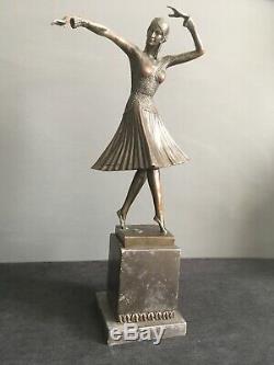 Bronze Sculpture Art Deco Demetre Chiparus Russian Dancer