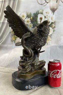 Bronze Sculpture Art Deco Fountain Faun Owl Vs Snake Sale