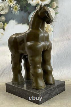 Bronze Sculpture Art Deco Marble Base Abstract Inspired Fernando Botero Art