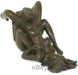 Bronze Sculpture Art Deco Modern Home Decor Female Erotic Lesbian Lovers