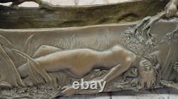 Bronze Sculpture Art Deco New Planter Vase Cast Iron Interior / Exterior