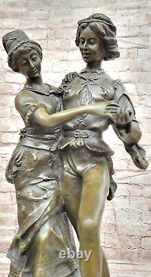 Bronze Sculpture Art Deco New Romantic Love Romance Figurine Duo