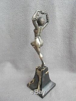 Bronze Sculpture Art Deco Statuette 30s Female Nude Statue Nude Dancer Dancer
