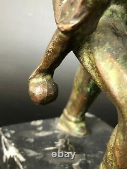 Bronze Sculpture Art Deco Trophee Petanque Bouliste 20th