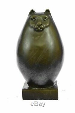 Bronze Sculpture By Botero Cat Feline Pet Animal Art Deco Figurine Statue