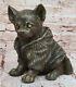 Bronze Sculpture Chihuahua Dog Art Deco Figurine By Milo Gift