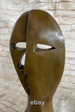 Bronze Sculpture Depicting Two Masked Faces by Picasso Modern Art Gift