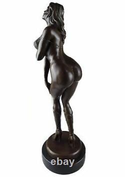 Bronze Sculpture Erotic Statue Naked Woman Girl Erotic Art Antique Style H