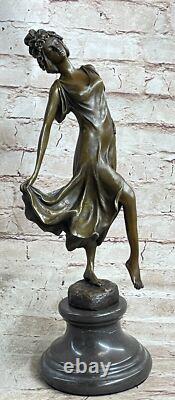 Bronze Sculpture Figurine Woman Bust Patina Art Nouveau Victorian Made In