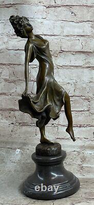 Bronze Sculpture Figurine Woman Bust Patina Art Nouveau Victorian Made In