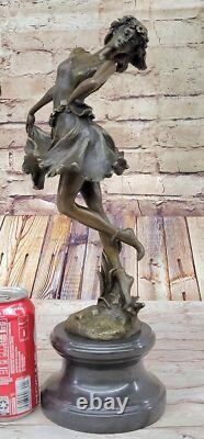 Bronze Sculpture Figurine Woman Bust Patina Art Nouveau Victorian Statue Work