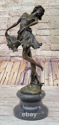 Bronze Sculpture Figurine Woman Bust Patina Art Nouveau Victorian Statue Work