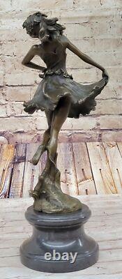 Bronze Sculpture Figurine Woman Bust Patina Art Nouveau Victorian Statue Work