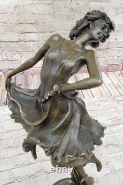 Bronze Sculpture Figurine Woman Bust Patina Art Nouveau Victorian Statue Work