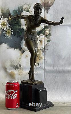 Bronze Sculpture, Hand-Made Main Fabriqué Statue Signed Art Deco Chiparus Belly Dancer
