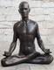 Bronze Sculpture, Handmade Art Nouveau Statue Man Yoga Meditation Business