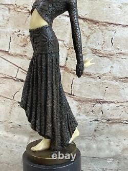 Bronze Sculpture, Main-Fabricated Statue Signed Art Deco Chiparus Belly Dancer