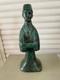 Bronze Sculpture Mandarin Man Signed Mm Green Patina Contemporary Art
