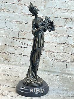 Bronze Sculpture Marble Statue Figurine Girl Woman Roman Bust Sculpture Art
