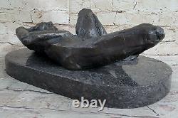 Bronze Sculpture Nude Erotic Female Art Deco'lost' Cire Font Marble Base