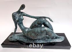 Bronze Sculpture Nude Woman Modern Solid Art 7.5 KG