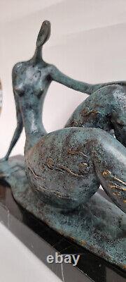 Bronze Sculpture Nude Woman Modern Solid Art 7.5 KG