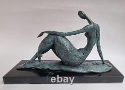 Bronze Sculpture Nude Woman Modern Solid Art 7.5 KG