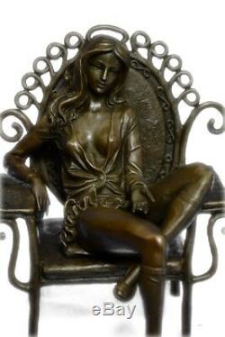 Bronze Sculpture Original Cesaro Naked Flesh Erotic Art Female Figurine Statue