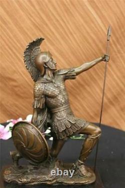 Bronze Sculpture Roman God Warrior Statue Signed Drouot Figure Art Deco