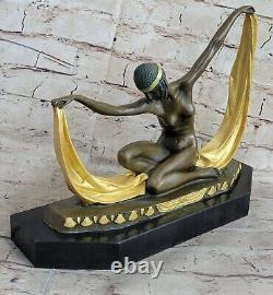 Bronze Sculpture Scarf Dancer Art Deco Statue Fonte Chair
