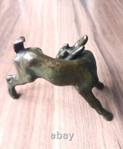 Bronze Sculpture Signed Animal Subject Kid Art Deco