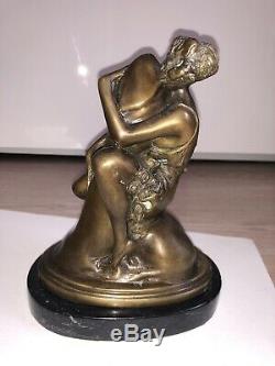 Bronze Sculpture Signed Bruno Zach Curiosa Erotic Woman Statue Art Deco