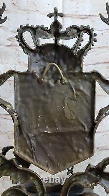 Bronze Sculpture Signed Original Art Deco Royal Stag Crest Sculpture Gift