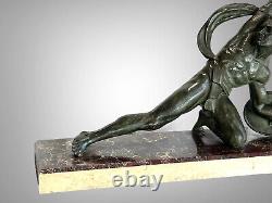 Bronze Sculpture Signed Salvator: Melanie the Gladiator, Art Deco Era