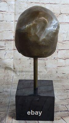 Bronze Sculpture Signed Skull Skeleton Thinker Figurine Art NR