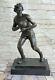 Bronze Sculpture Statue Art Déco 100% Marbre Figurine Rugby Football Lecteur Art Translates To: "bronze Sculpture Statue Art Deco 100% Marble Figurine Rugby Football Player Art"