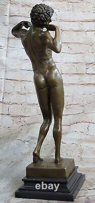 Bronze Sculpture Statue Figurine Art Deco Famous Artist Male Muscle Chair