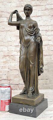 Bronze Sculpture Statue Grand Roman Princess Chair with Art Deco Toga Opening