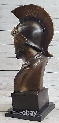 Bronze Sculpture Statue Marble Figurine Bust Warrior Romain Style Art Nouveau