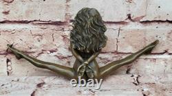 Bronze Sculpture Statue Nude Hotcast Woman Signed Erotic Art Deco New